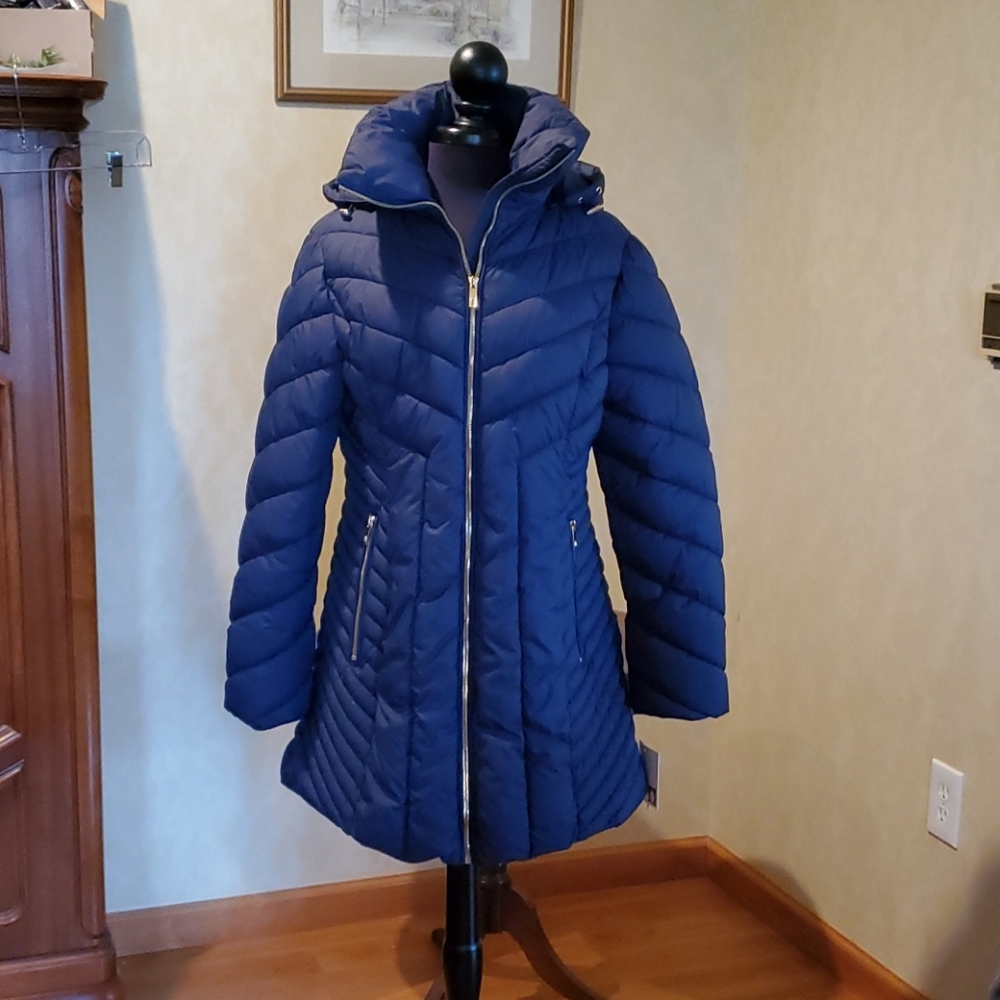 Anne Klein Parka Navy Ladies Size L NWT
